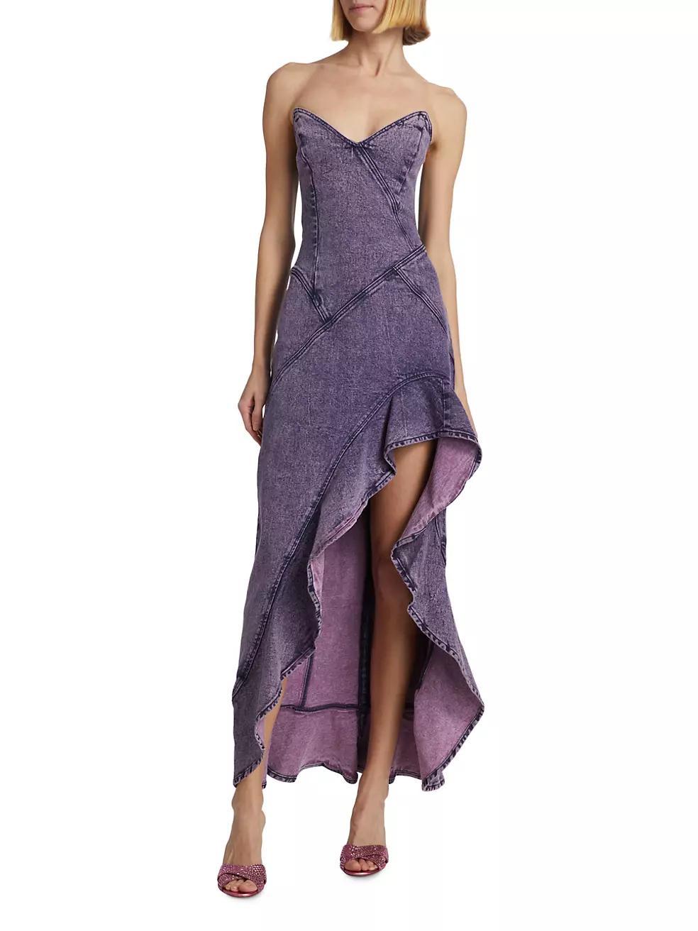 Symone Asymmetric Denim Maxi Dress Product Image