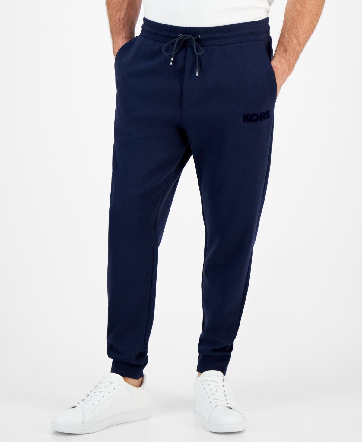 Michael Kors Mens Textured-Logo Jogger Pants Product Image