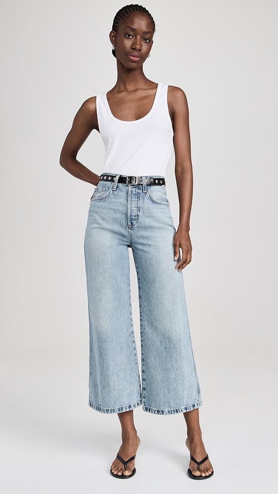 Favorite Daughter The Masha Super High Rise Wide Leg Crop Jeans | Shopbop Product Image