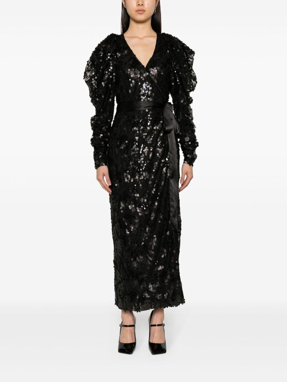 sequined wrap midi dress Product Image