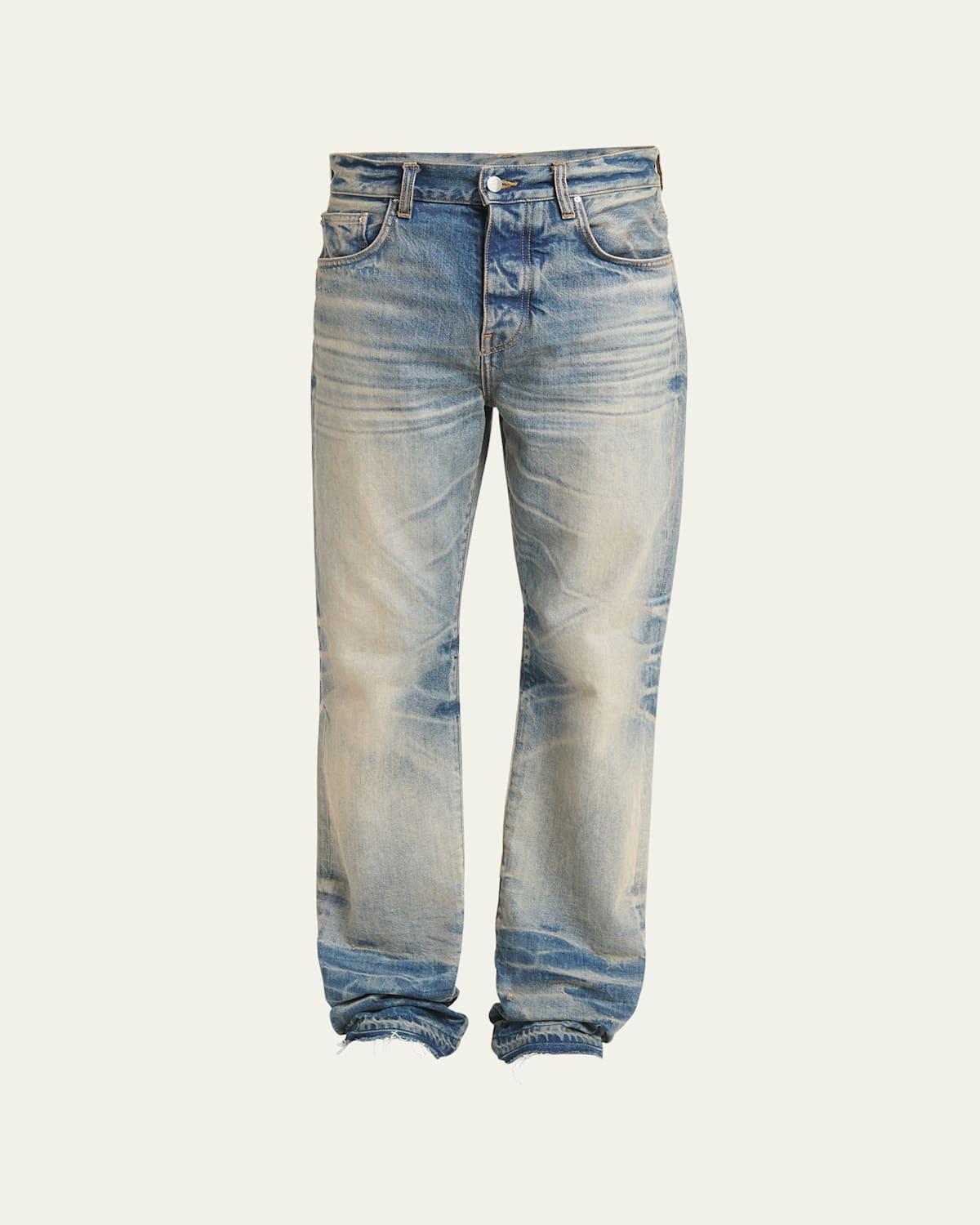 Mens Faded Straight-Leg Jeans Product Image