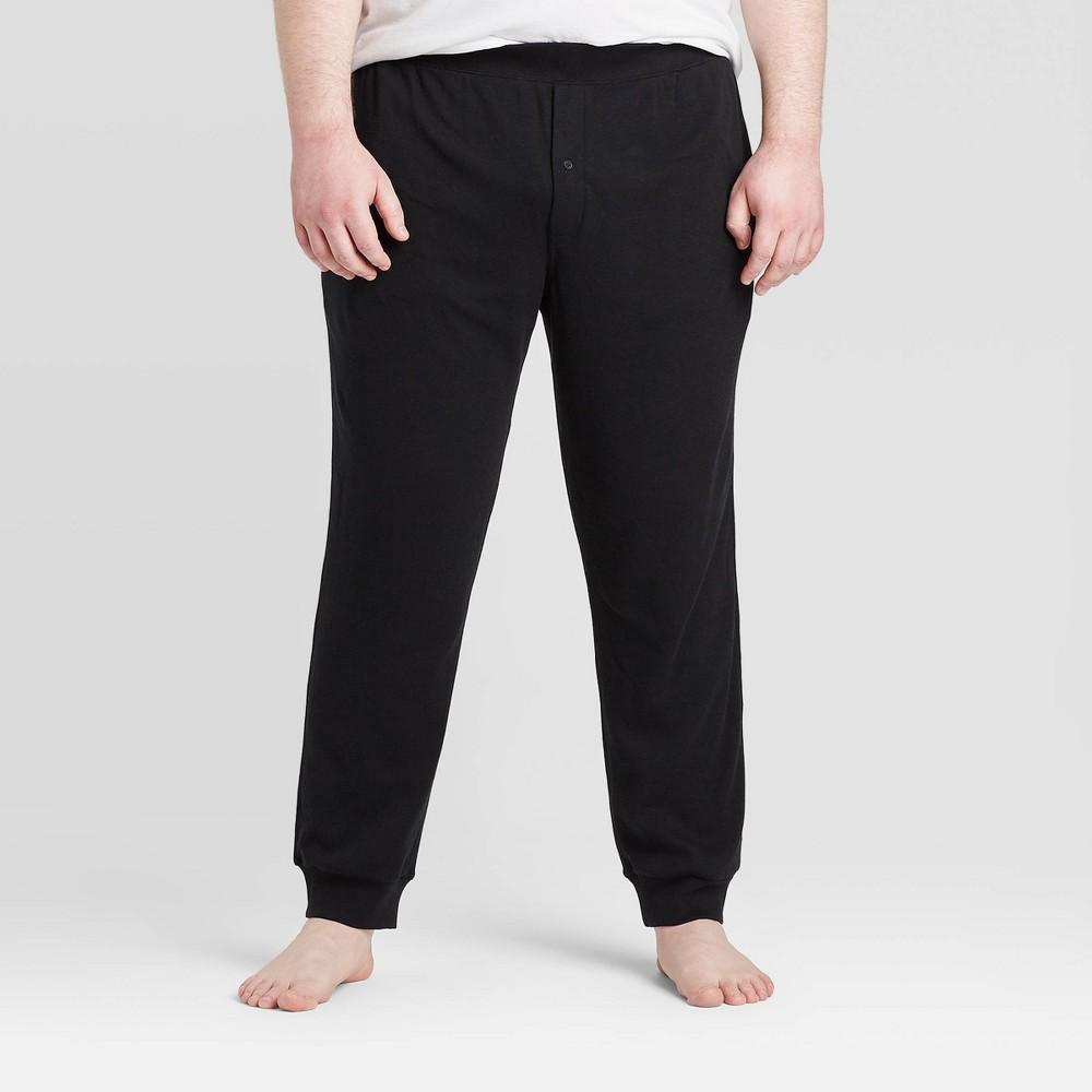 Mens Big & Tall Thermal Knit Jogger Pajama Pants - Goodfellow & Co Black 3XLT Product Image