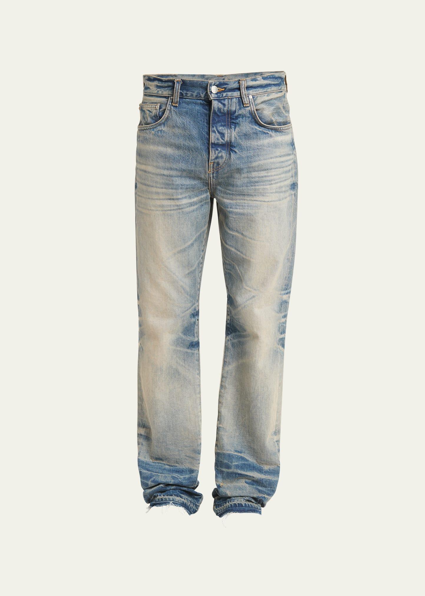 Mens Faded Straight-Leg Jeans Product Image