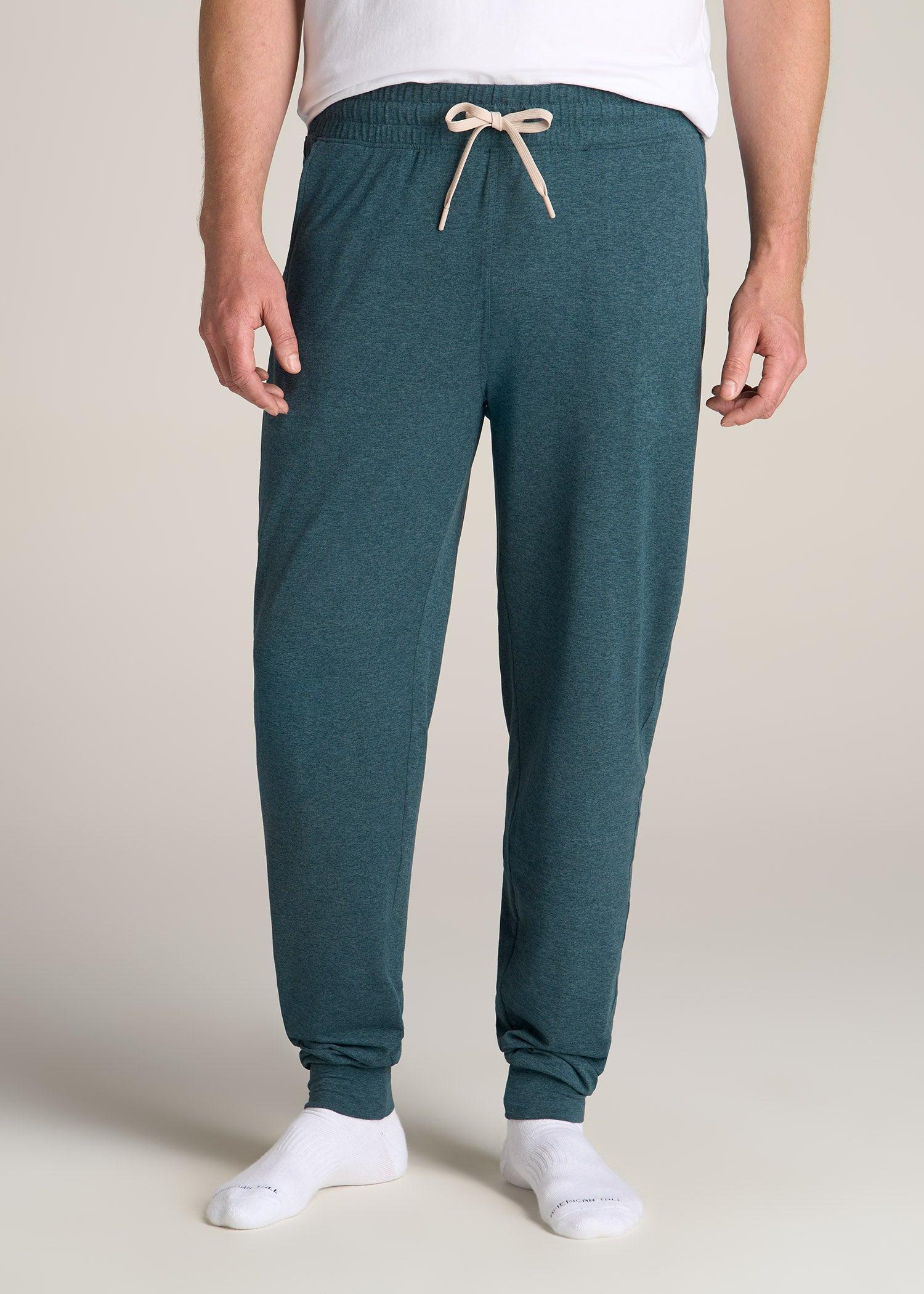 Weekender Stretch Lounge Joggers for Tall Men in Dark Teal Mix Male Product Image