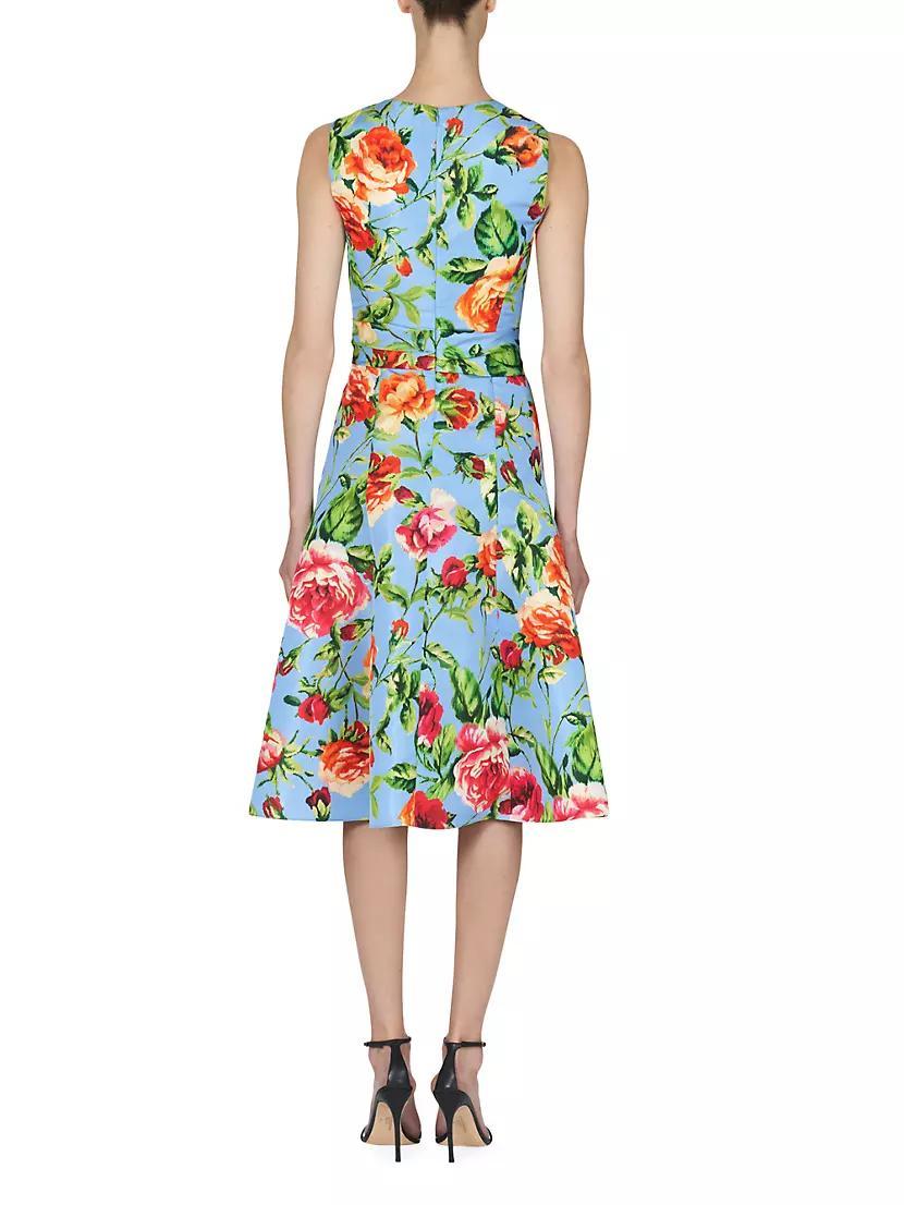 Floral Twisted Waist Fit-&-Flare Dress Product Image