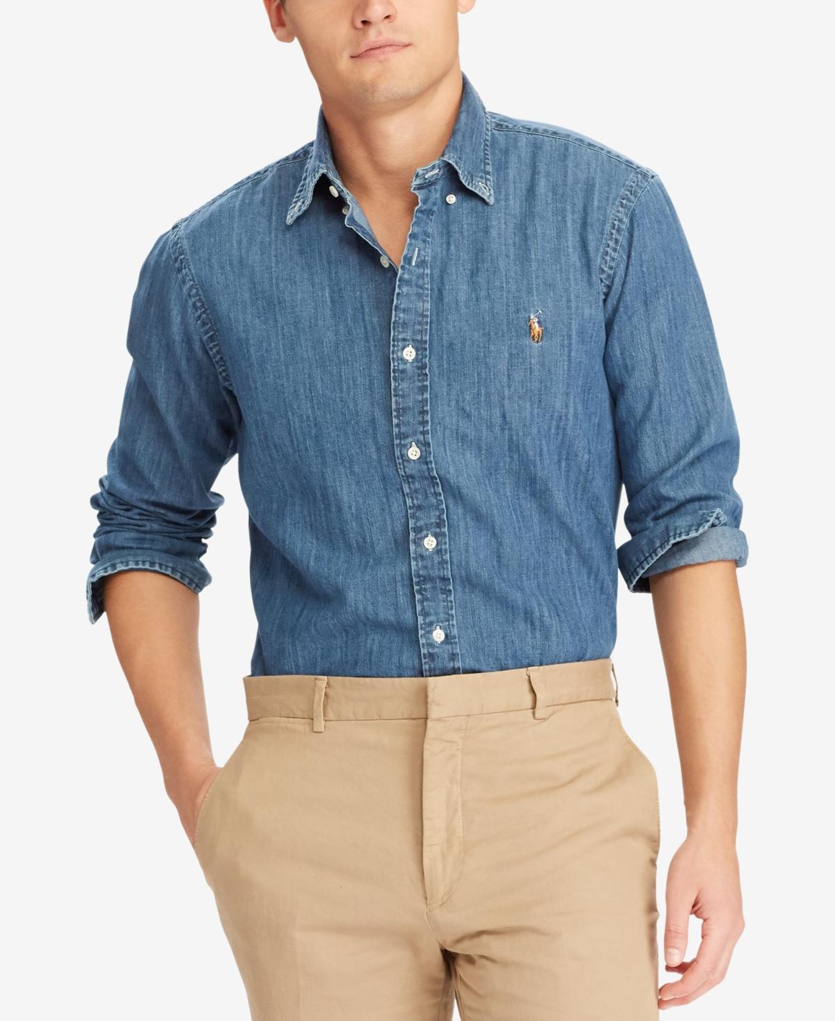 Mens Classic-Fit Denim Shirt Product Image