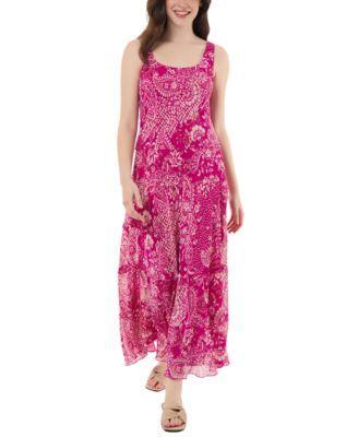 Petite Printed Tiered Maxi Dress Product Image