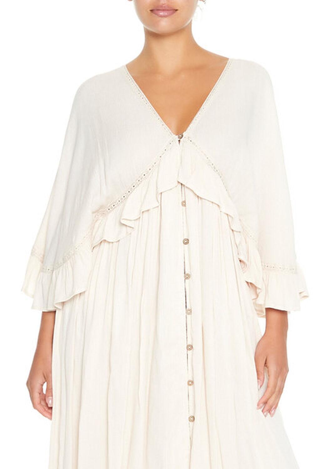 Butterfly-Sleeve Flounce Maxi Dress | Forever 21 Product Image