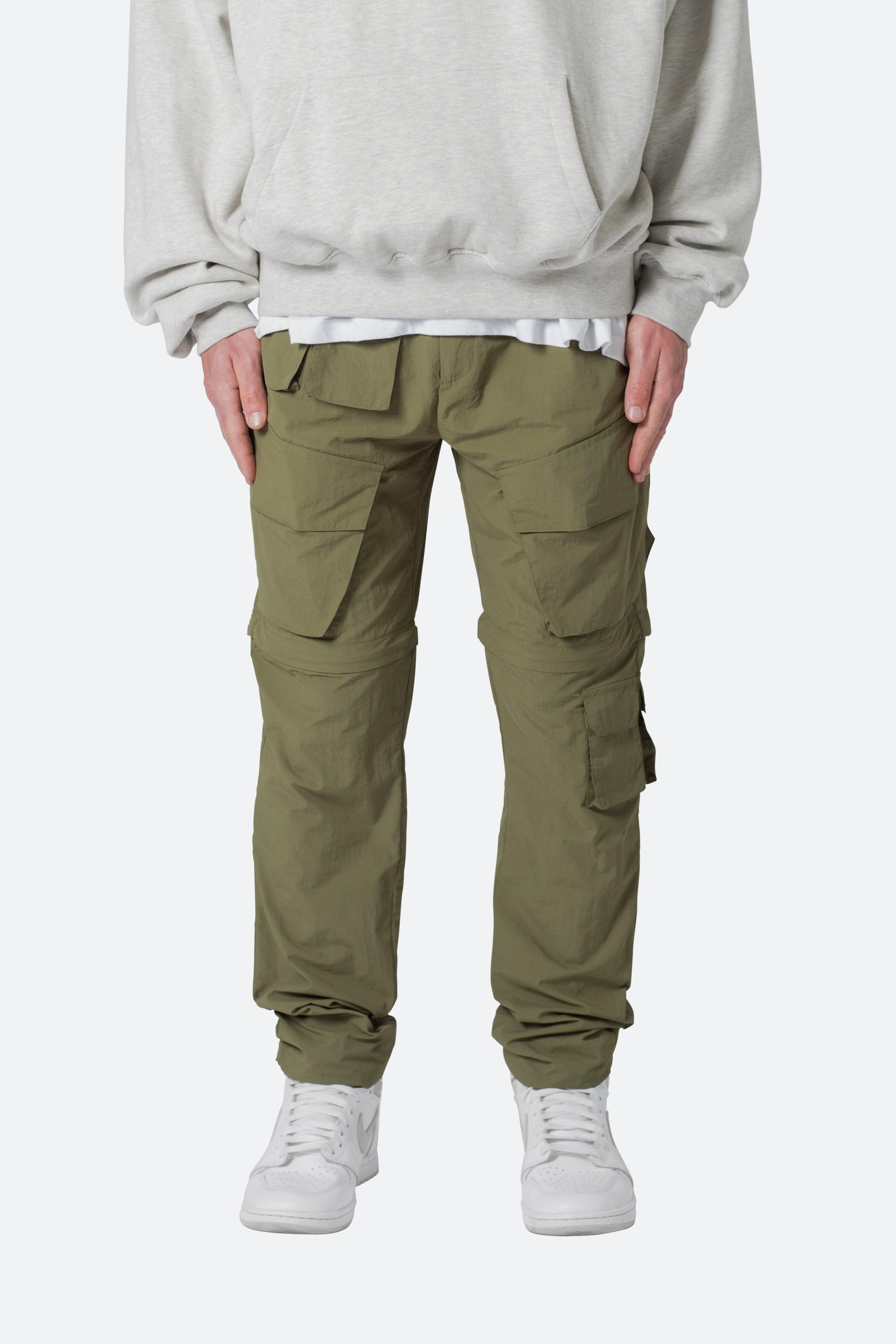 Nylon Cargo Traveler Pants - Olive Product Image