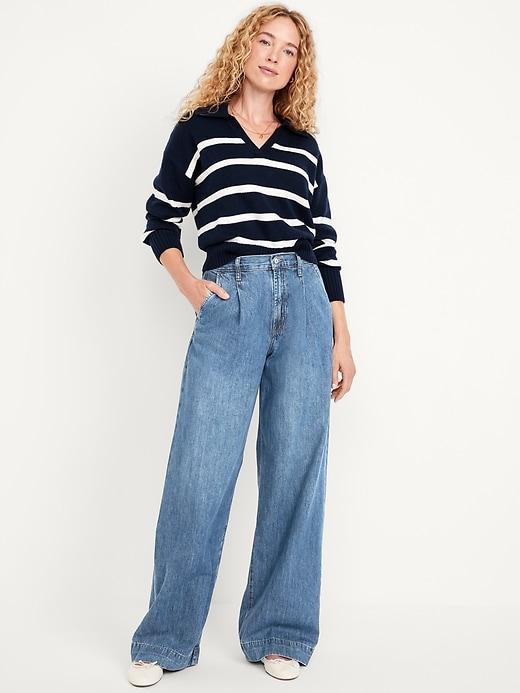 Extra High-Waisted Baggy Wide-Leg Trouser Jeans Product Image