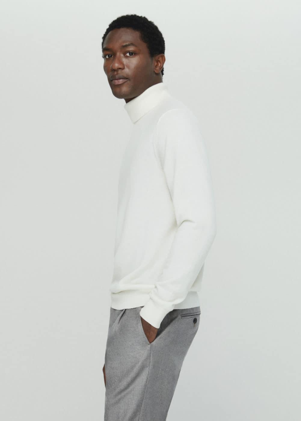 MANGO MAN - Turtleneck 100% cashmere sweater off whiteMen Product Image