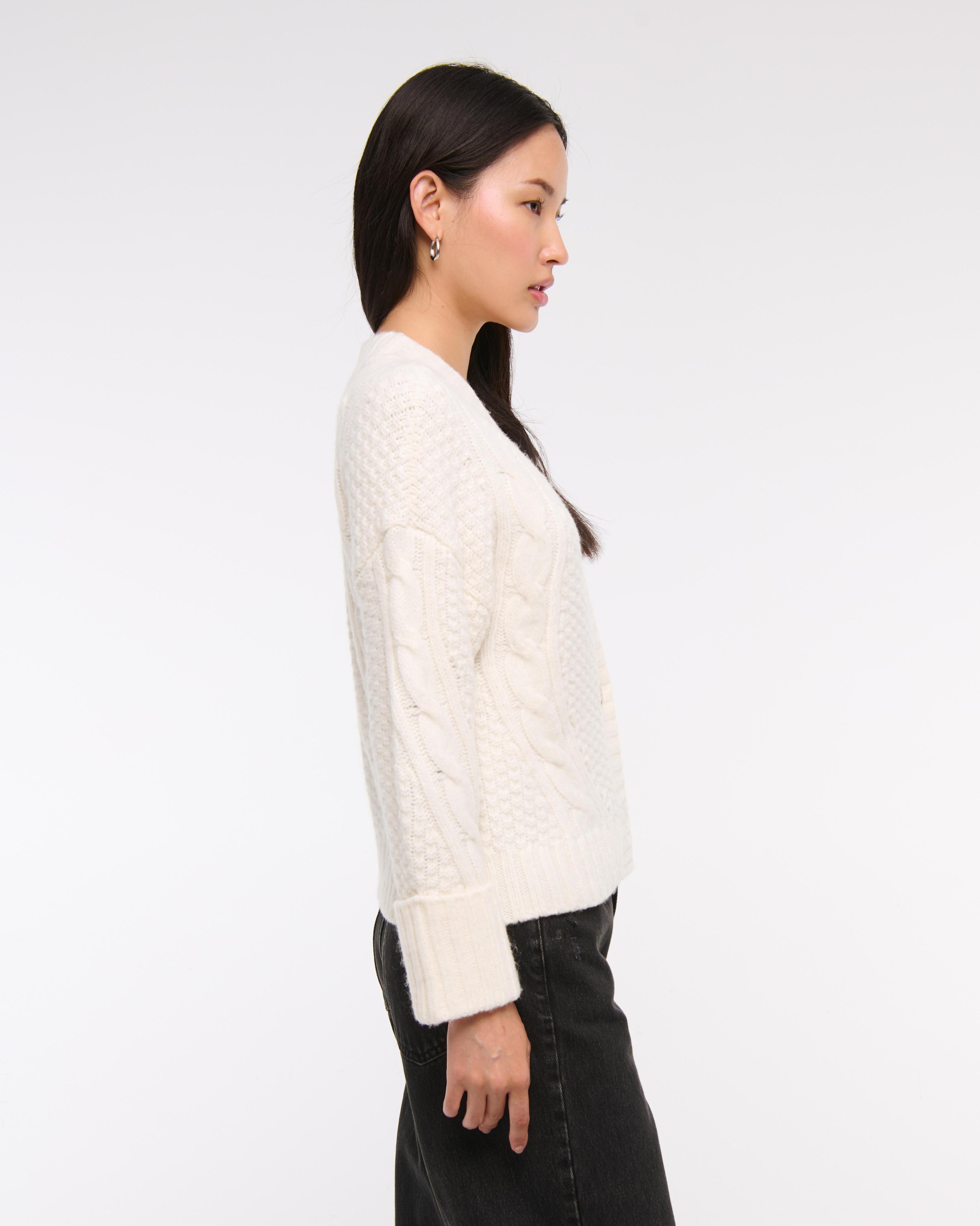 Seed-Stitch Cable Cardigan Product Image