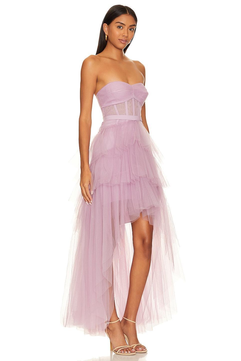 Ruffled High Low Gown BCBGMAXAZRIA Product Image