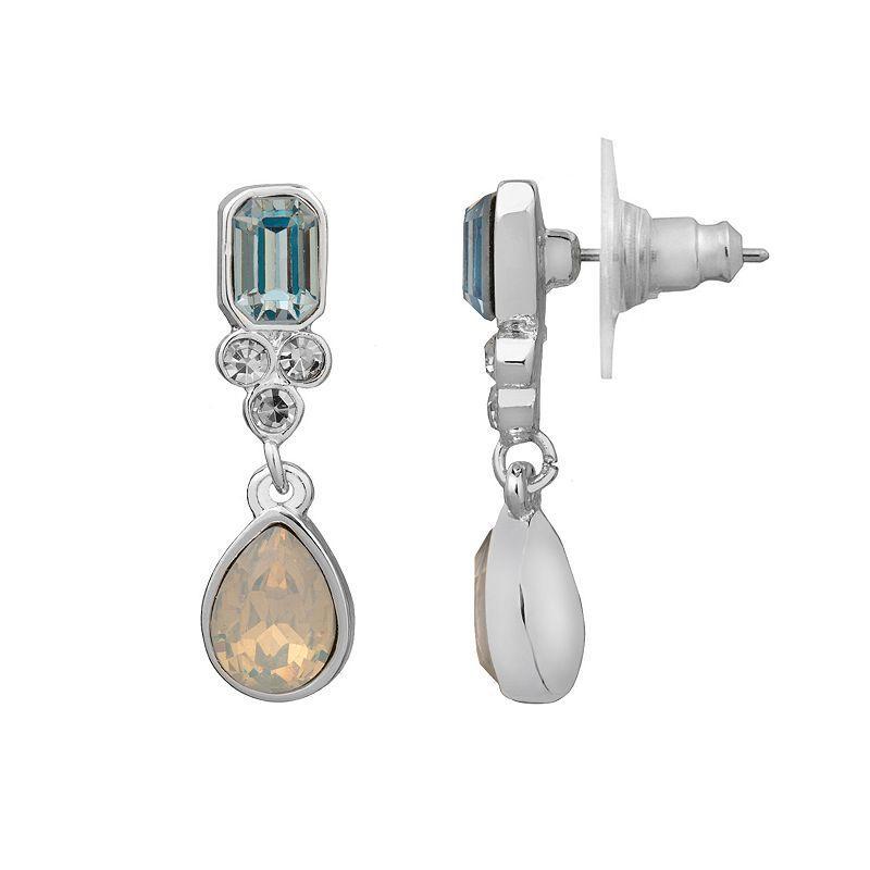 LC Lauren Conrad Silver Tone Stone Drop Earrings, Womens Product Image