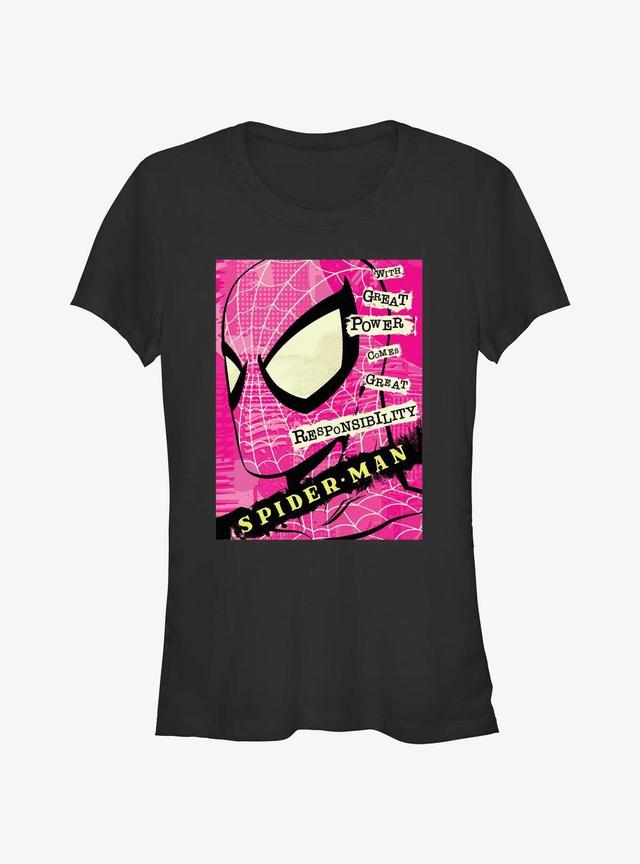 Marvel Spider-Man Power And Responsibility Quote Girls T-Shirt Product Image