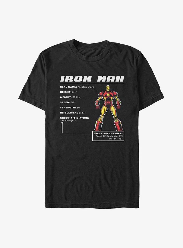 Marvel Iron Man Hero Stats T-Shirt Product Image