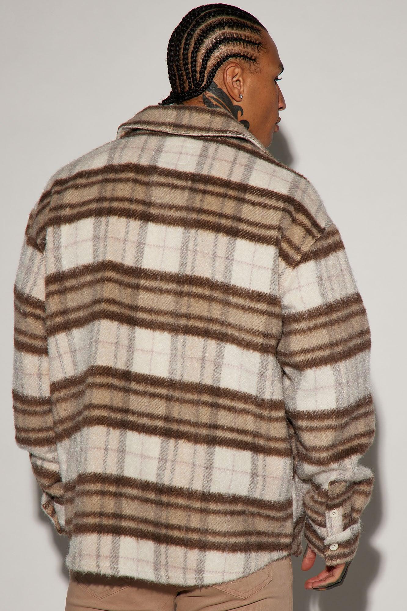 Move Up Plaid Shacket - Cream/combo Product Image