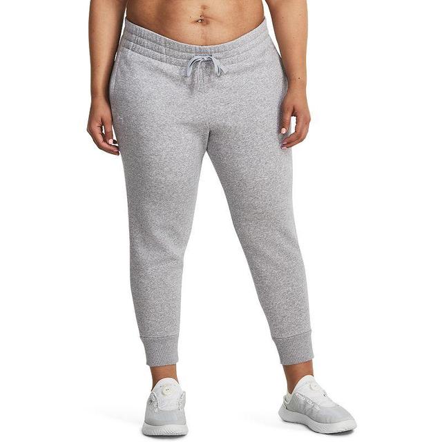 Plus Size Under Armour Rival Fleece Joggers, Womens Grey Product Image