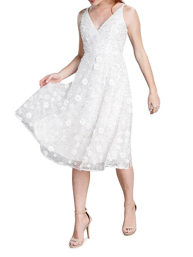 Dress the Population Elisa Floral Appliqu Sequin Fit & Flare Dress Product Image