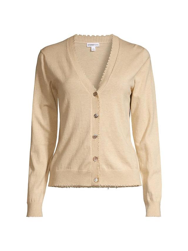 Womens Cotton-Cashmere Frayed Cardigan Product Image