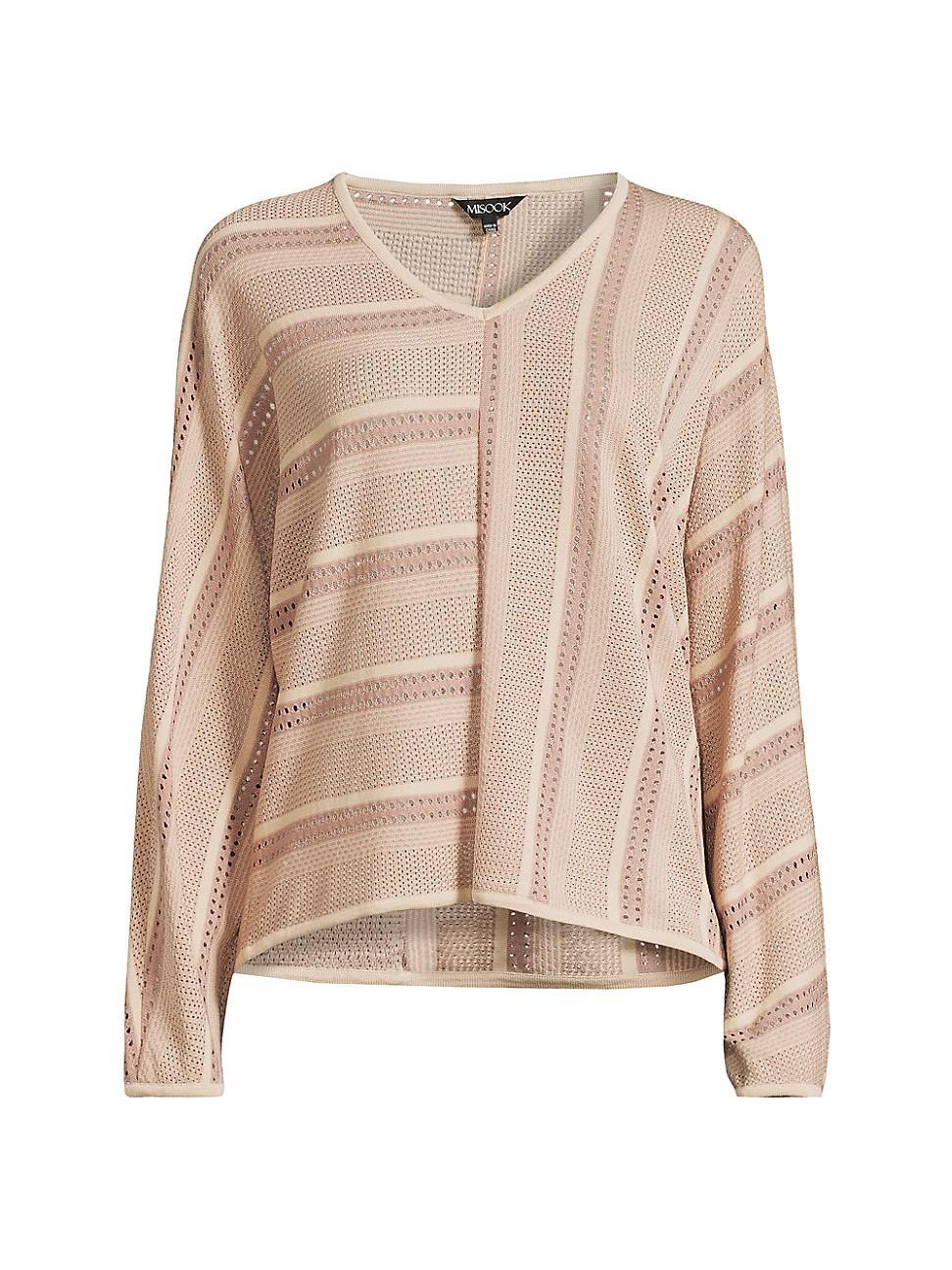 Womens Striped Dolman-Sleeve Top product image