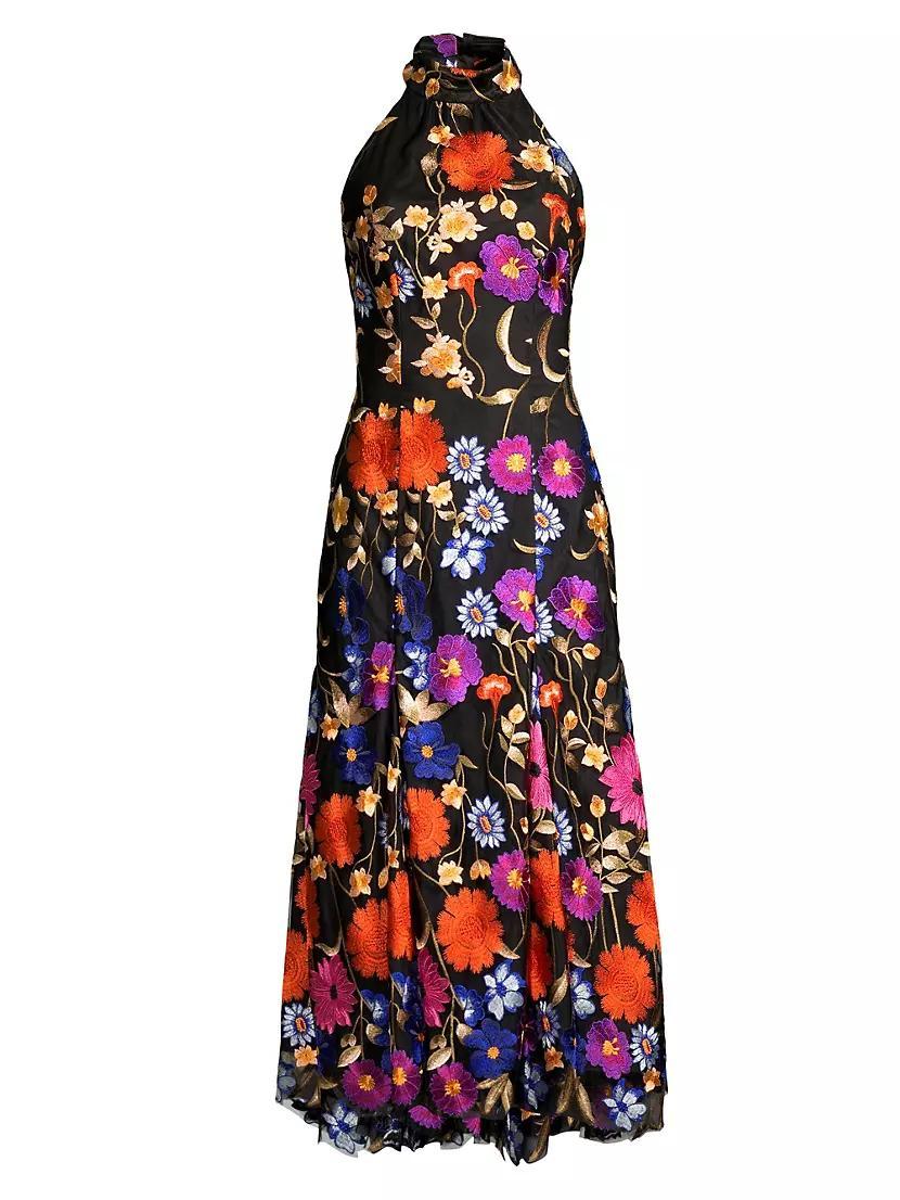 Penelope Floral-Embroidered Midi-Dress Product Image