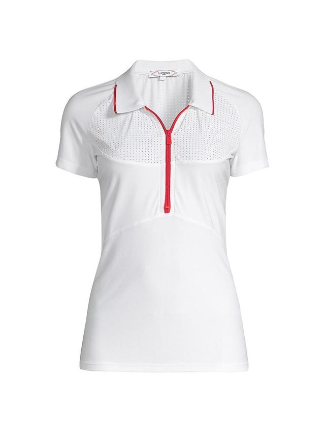 Womens Mesh Zip Performance Polo Product Image