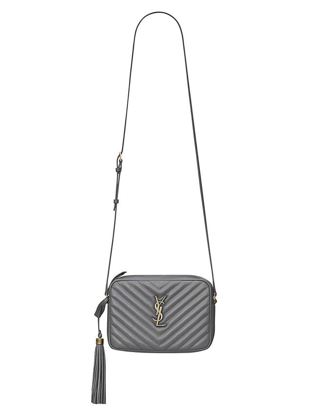 Saint Laurent - Lou Medium Quilted-leather Cross-body Bag - Womens - Dark Grey Product Image