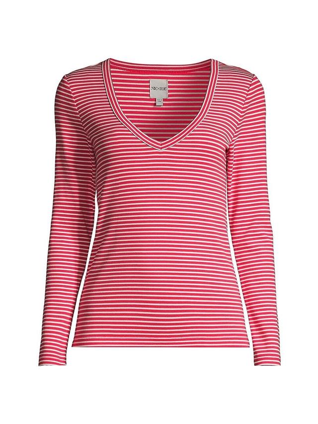 Womens Striped Long-Sleeve T-Shirt Product Image