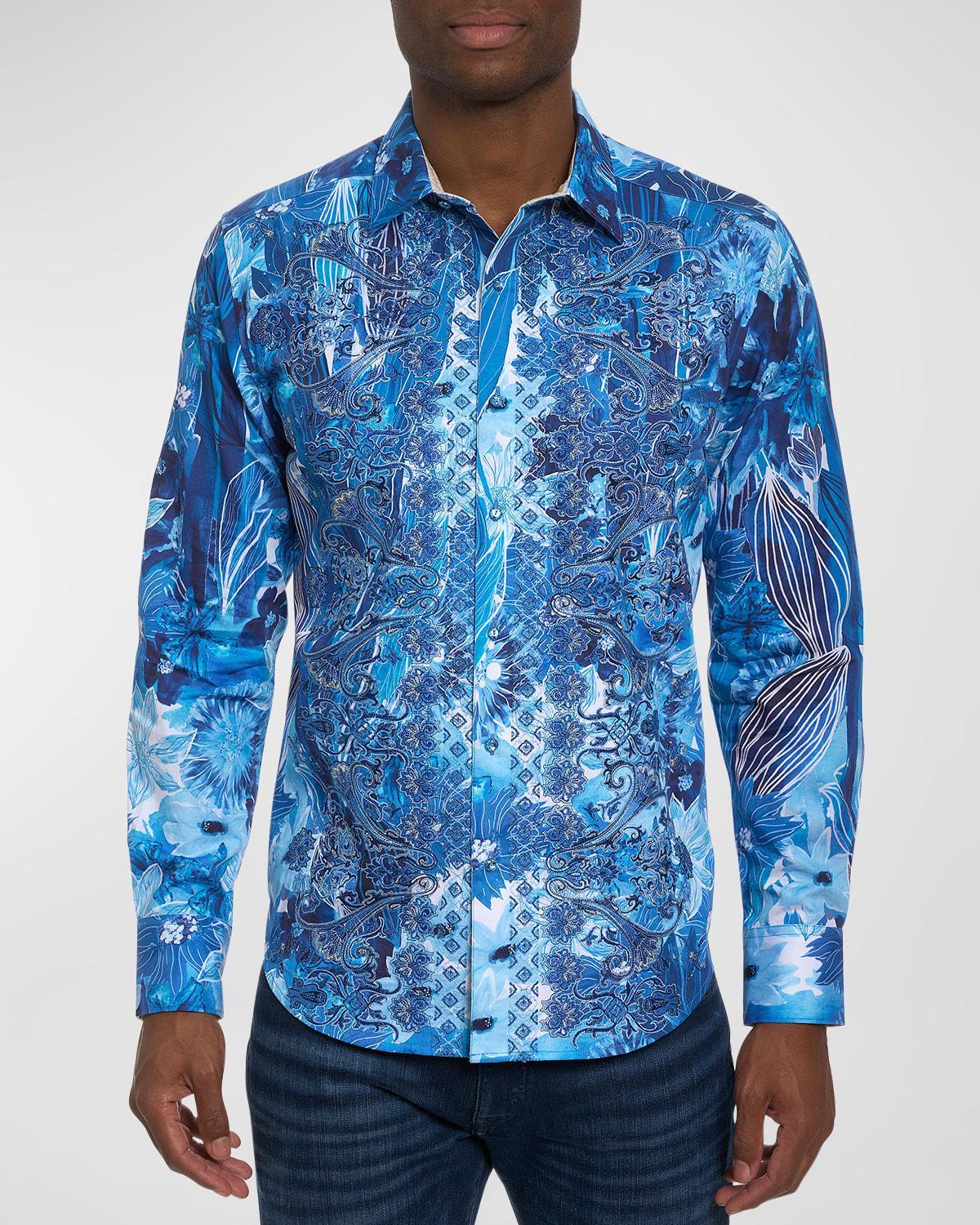 Mens Floral Escape Button-Up Shirt Product Image