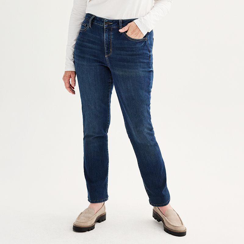 Womens Sonoma Goods For Life Straight-Leg High-Waisted Curvy Jeans product image