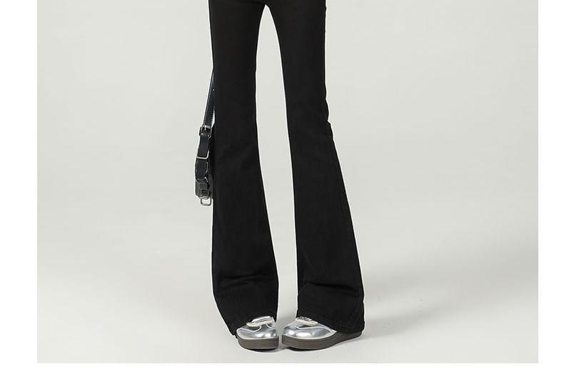 High Rise Fleece Lined Flared Jeans (Various Designs) Product Image