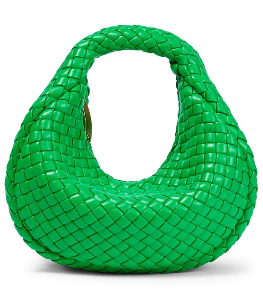 BOTTEGA VENETA Mini Jodie Padded Leather Intrecciato Shoulder Bag In Green Product Image