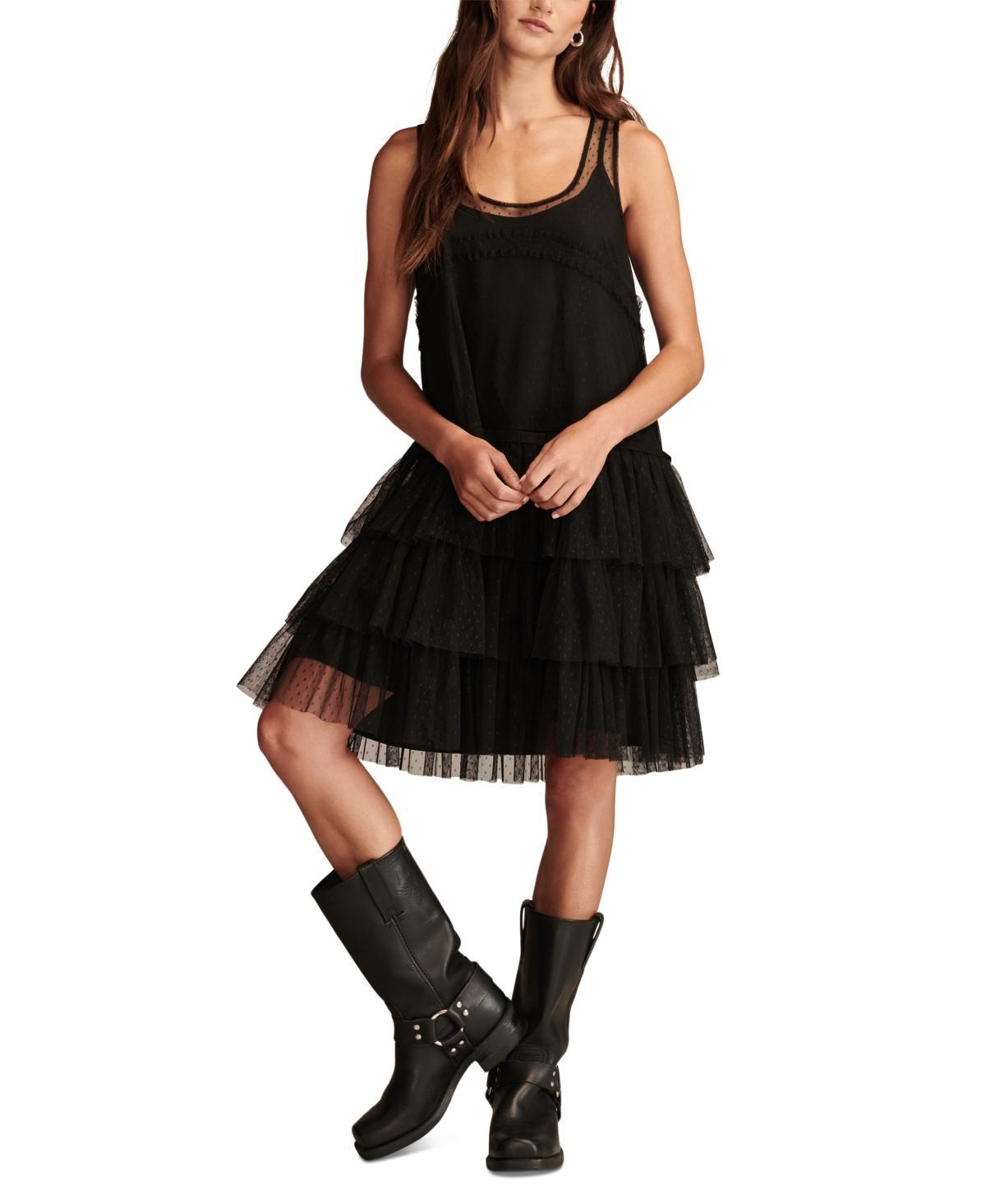 Lucky Brand Womens Tulle Drop-Waist Dress product image