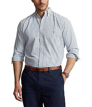 Polo Ralph Lauren Big  Tall Plaid Oxford Long Sleeve Woven Shirt Product Image