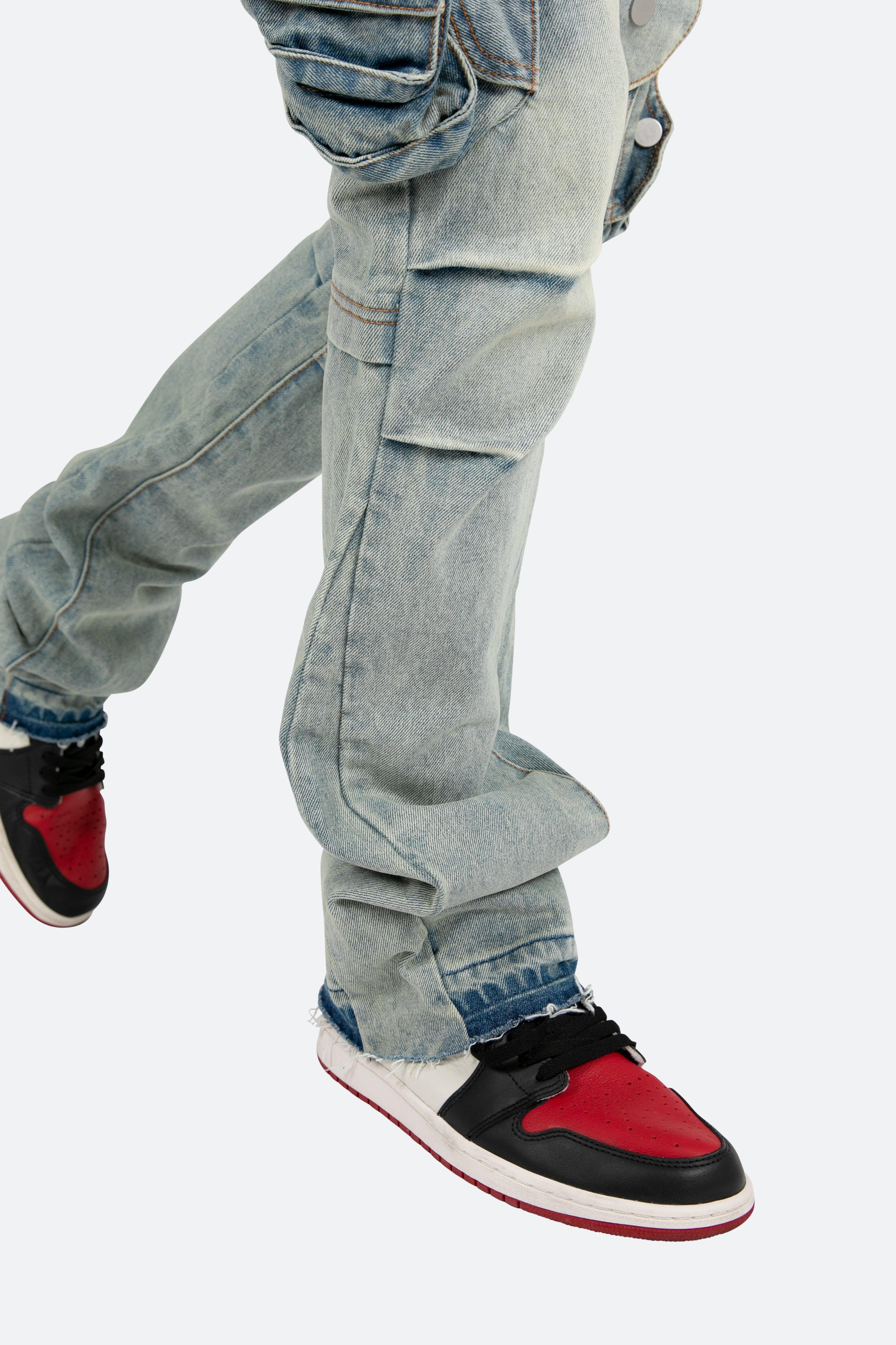 B480 Cargo Flare Denim - Vintage Blue Product Image