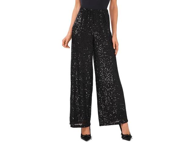 CeCe Sequined Wide Leg Pants Product Image