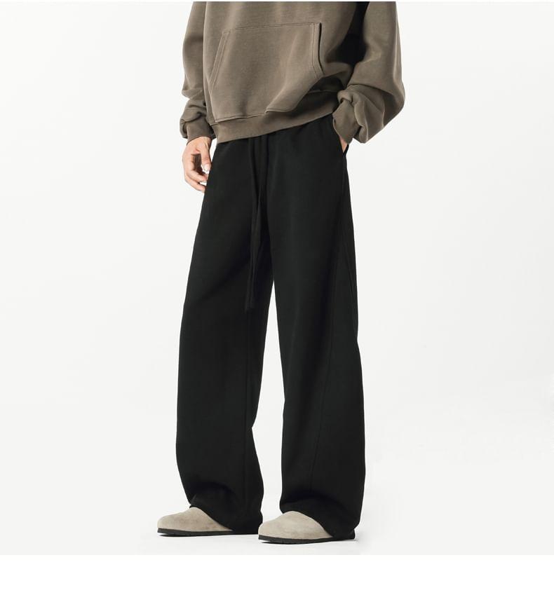 Mid Rise Plain Wide Leg Pants Product Image