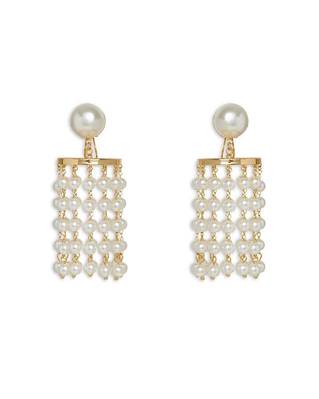 Womens Goldtone & Plastic Pearl Chandelier Drop Earrings Product Image