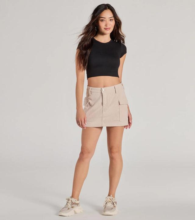 Playful Feeling Cargo Corduroy Mini Skort Product Image