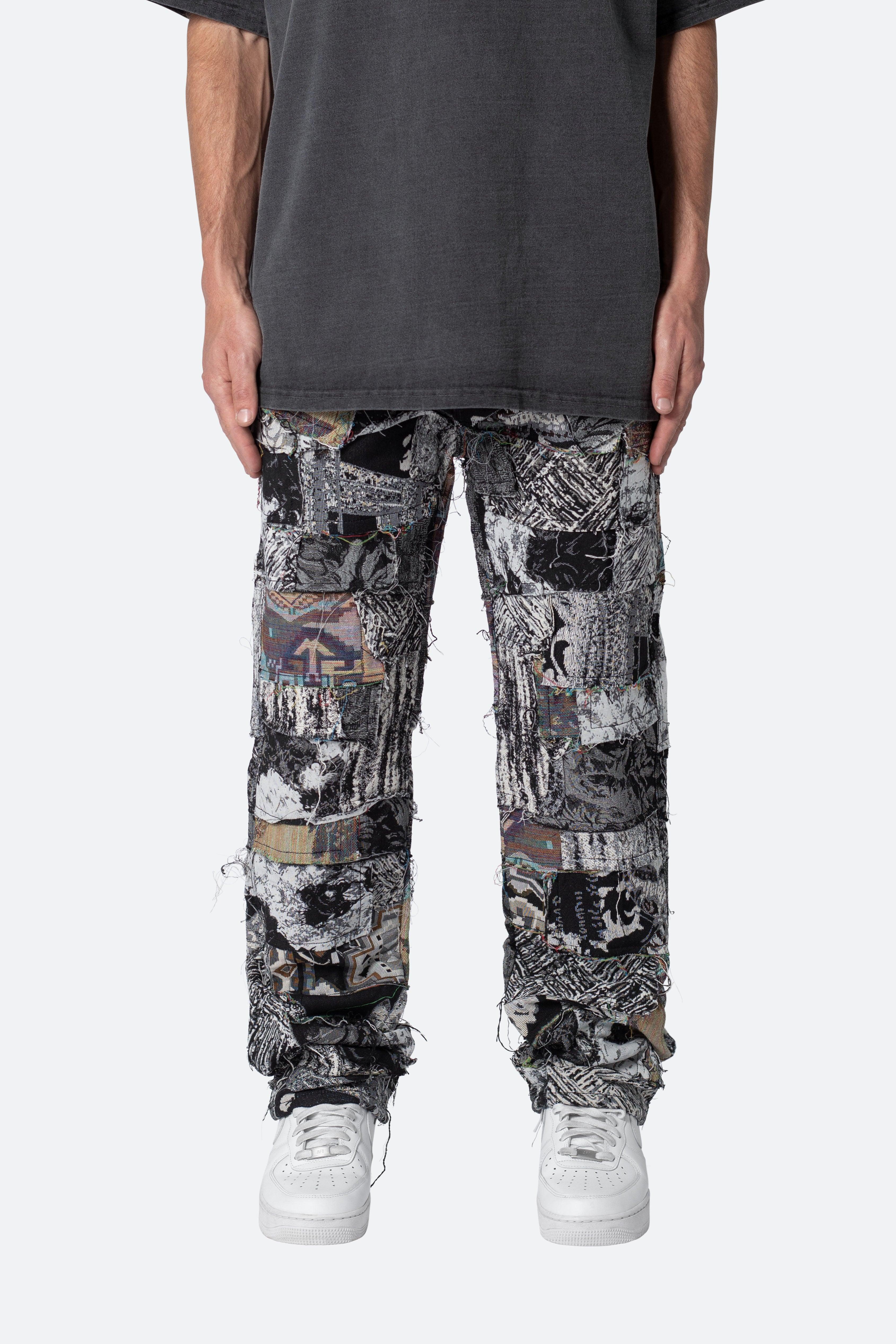 Paneled Blanket Pants - Black/White Product Image