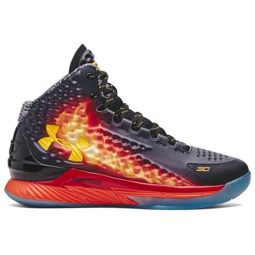 Under Armour Mens Stephen Curry Under Armour Curry 1 Retro - Mens Basketball Shoes Black/Orange/Red Product Image