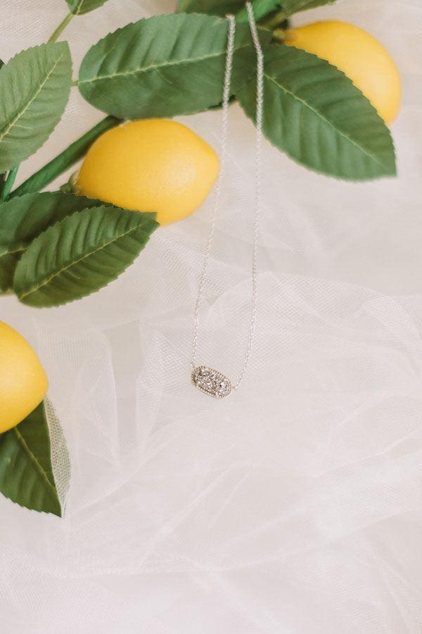 Kendra Scott Elisa Silver Pendant Necklace in Platinum Drusy Product Image