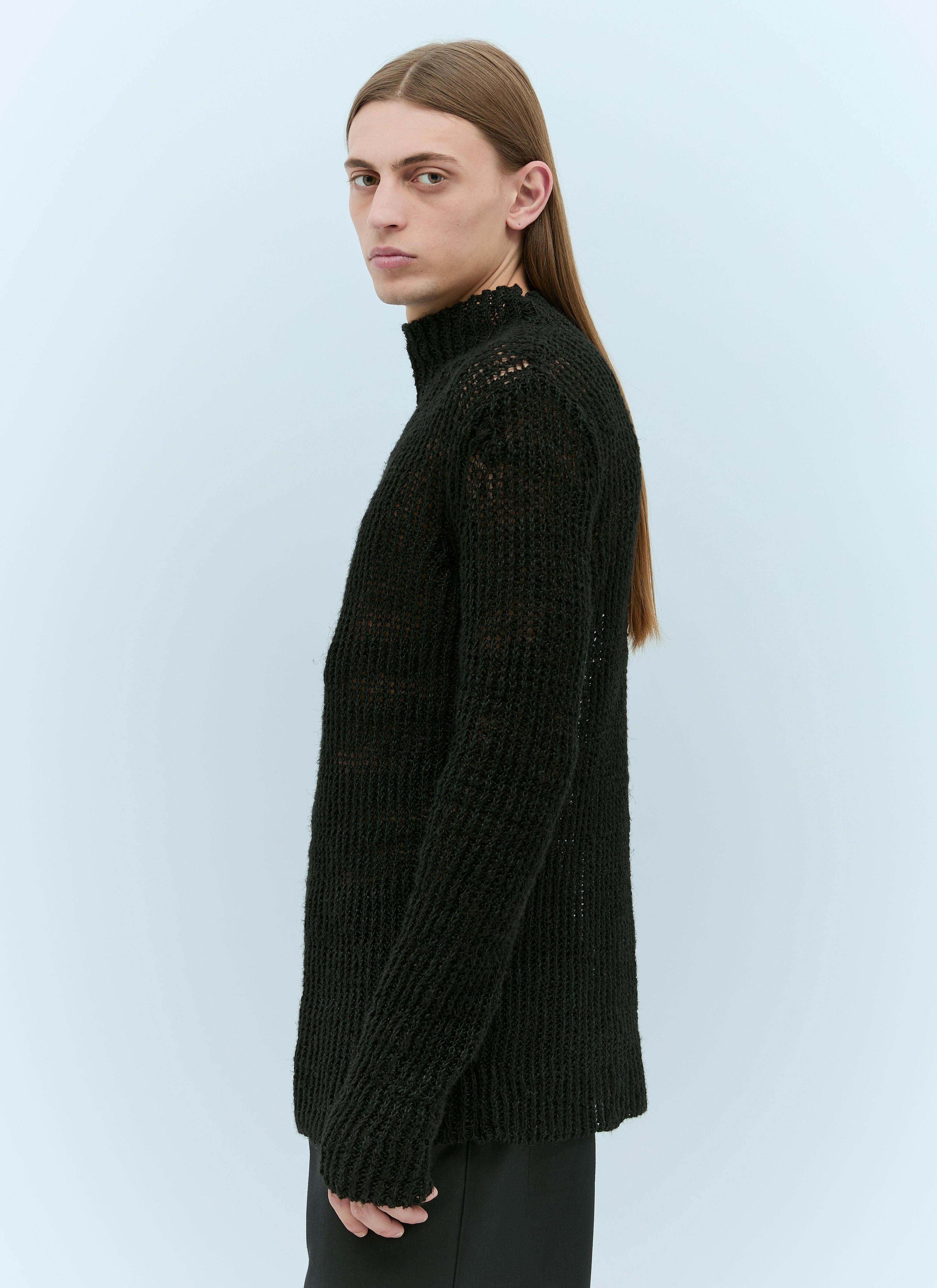 Mock Neck Ribbed Jumper In Black Product Image