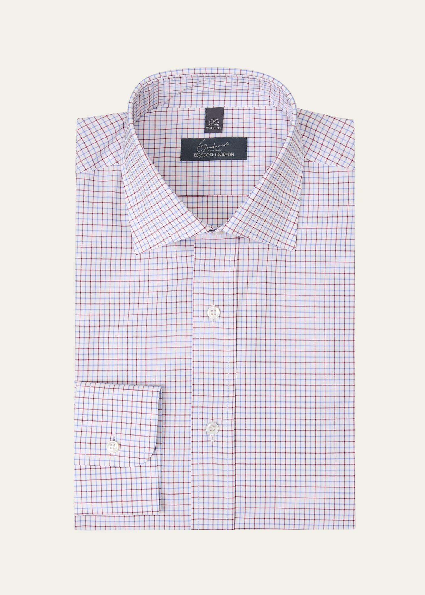 Mens Cotton Graph Check-Print Dress Shirt Product Image