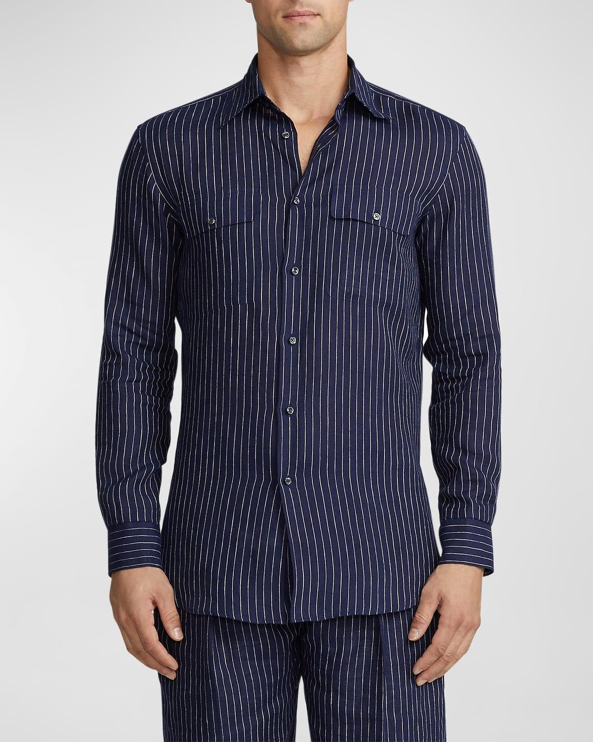 Mens Norfolk Pinstripe Button-Down Shirt Product Image