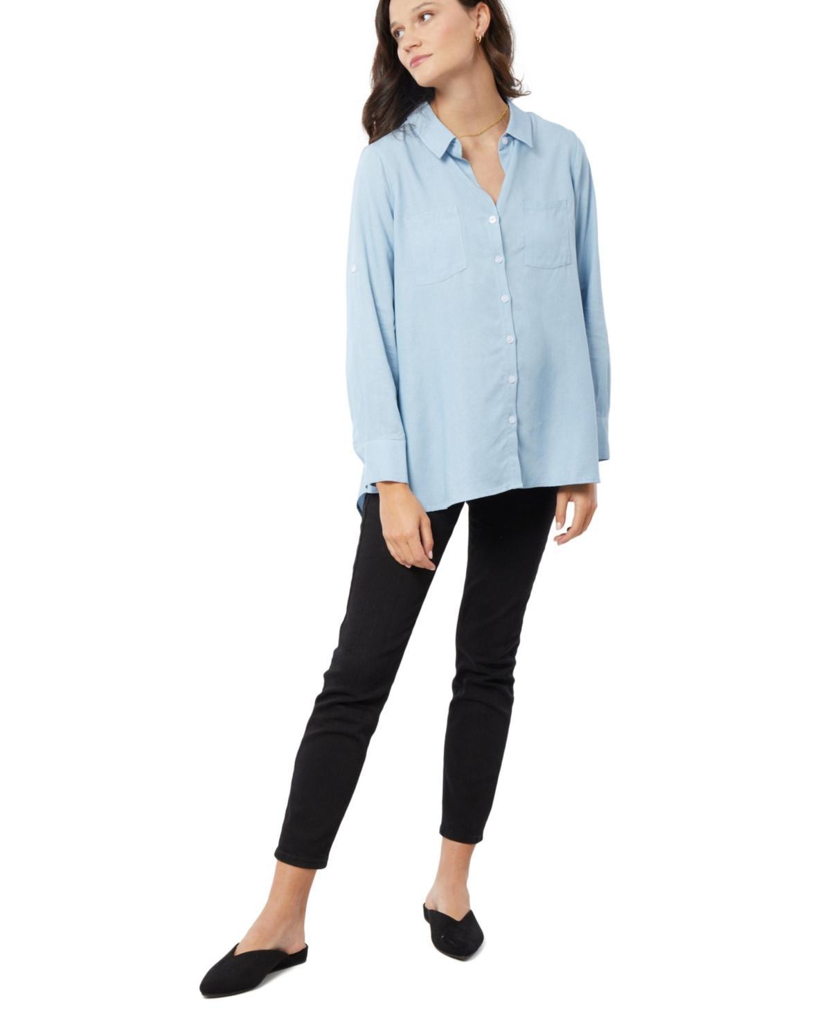 Womens Maternity Classic Denim Shirt Product Image