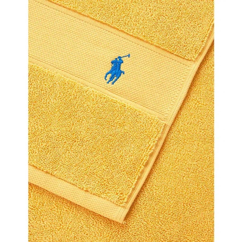 POLO RALPH LAUREN Yellow Polo Player-embroidered Cotton Bath Sheet 160cm X 90cm Product Image