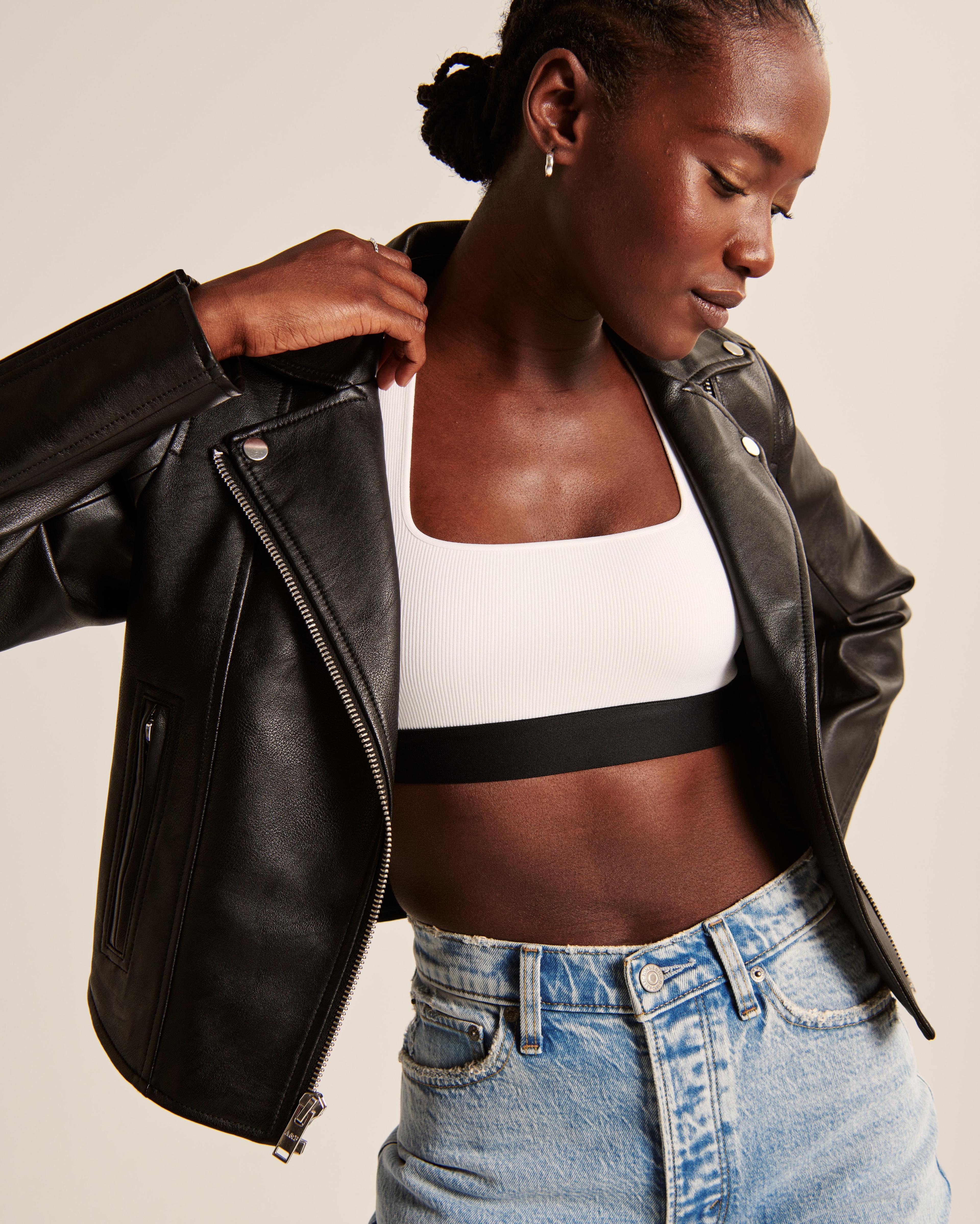 Vegan Leather Moto Jacket Product Image