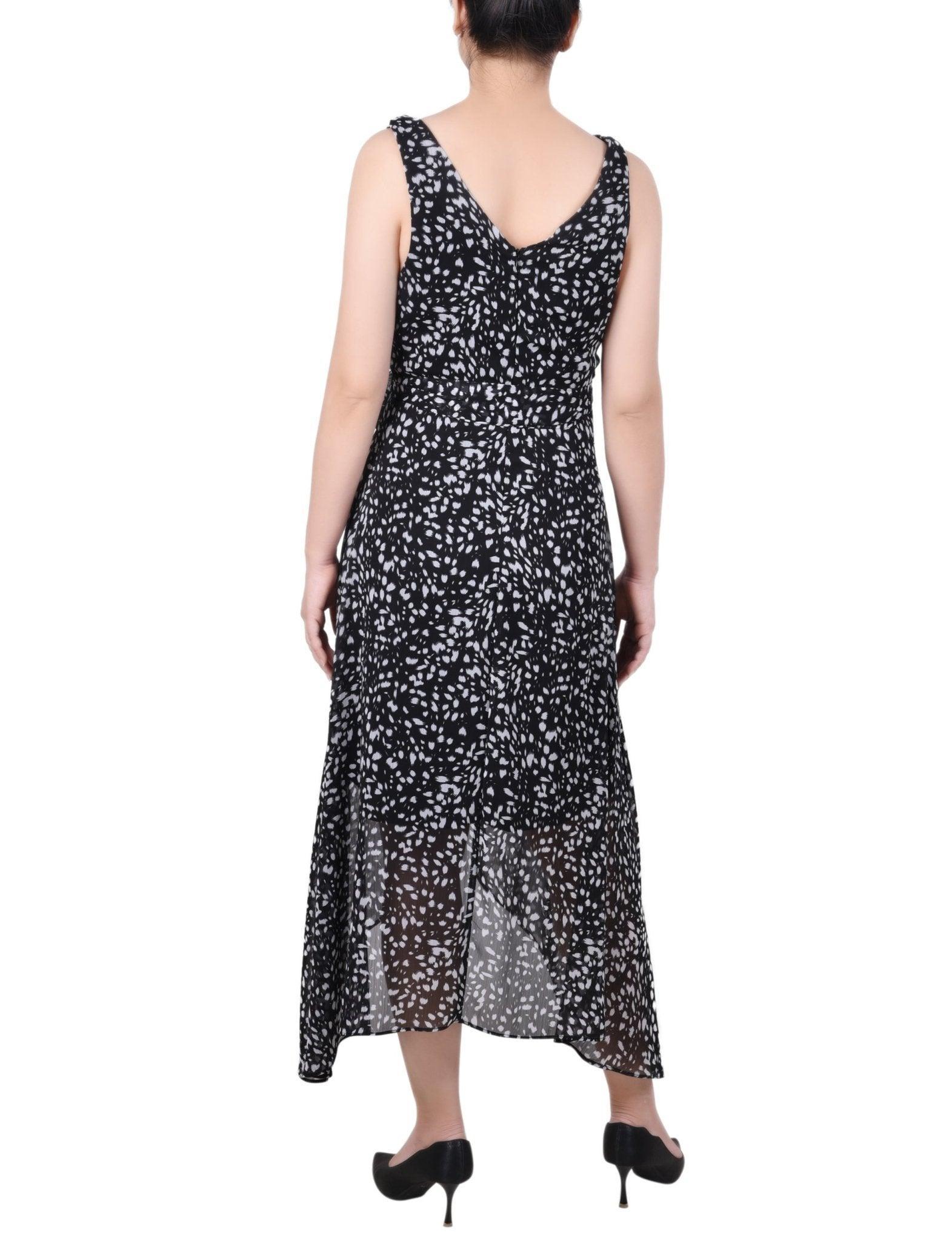 NY Collection Sleeveless Wrap Chiffon Dress - Petite Product Image